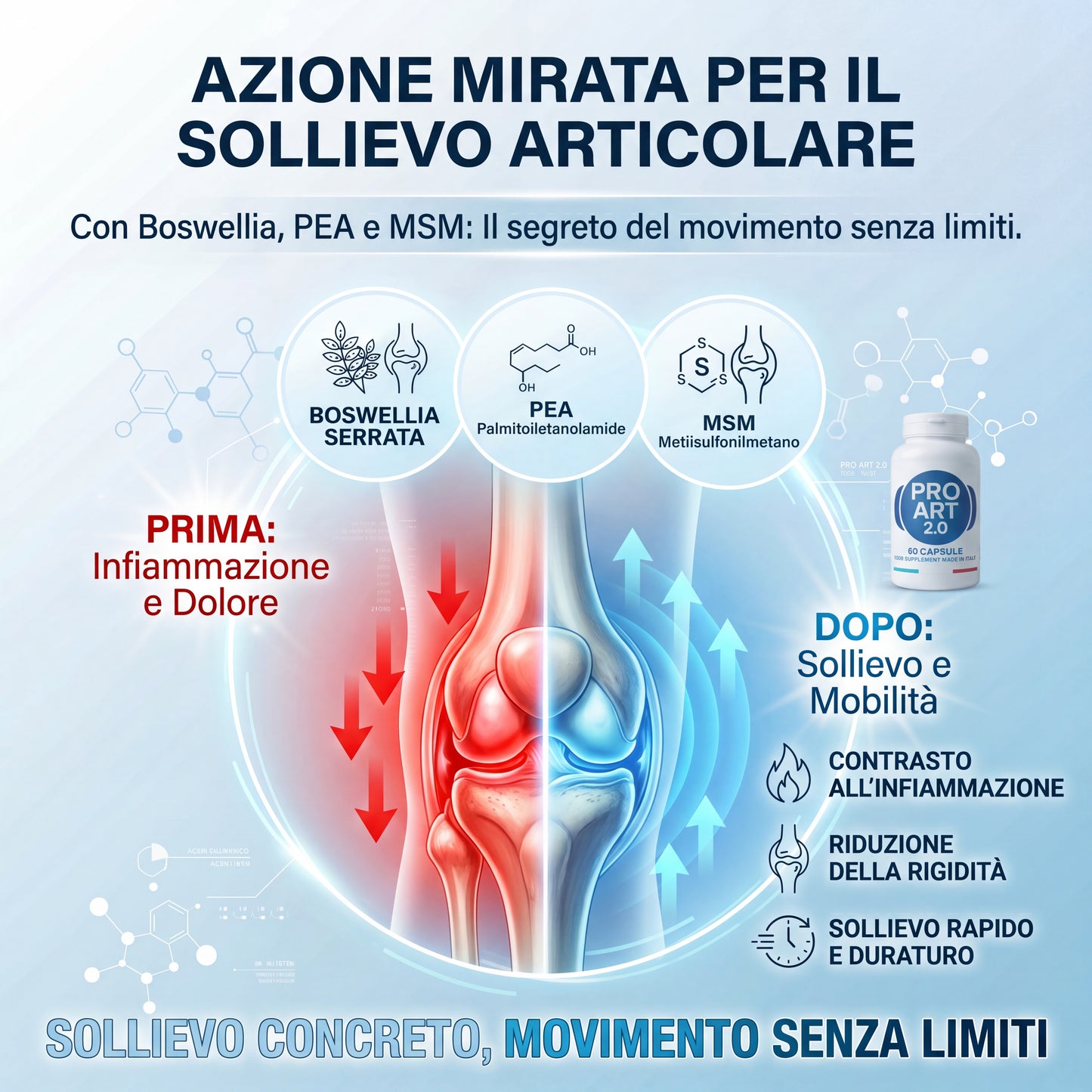 PRO ART 2.0 Capsule – Integratore Naturale per Articolazioni, Artrosi e Cartilagine
