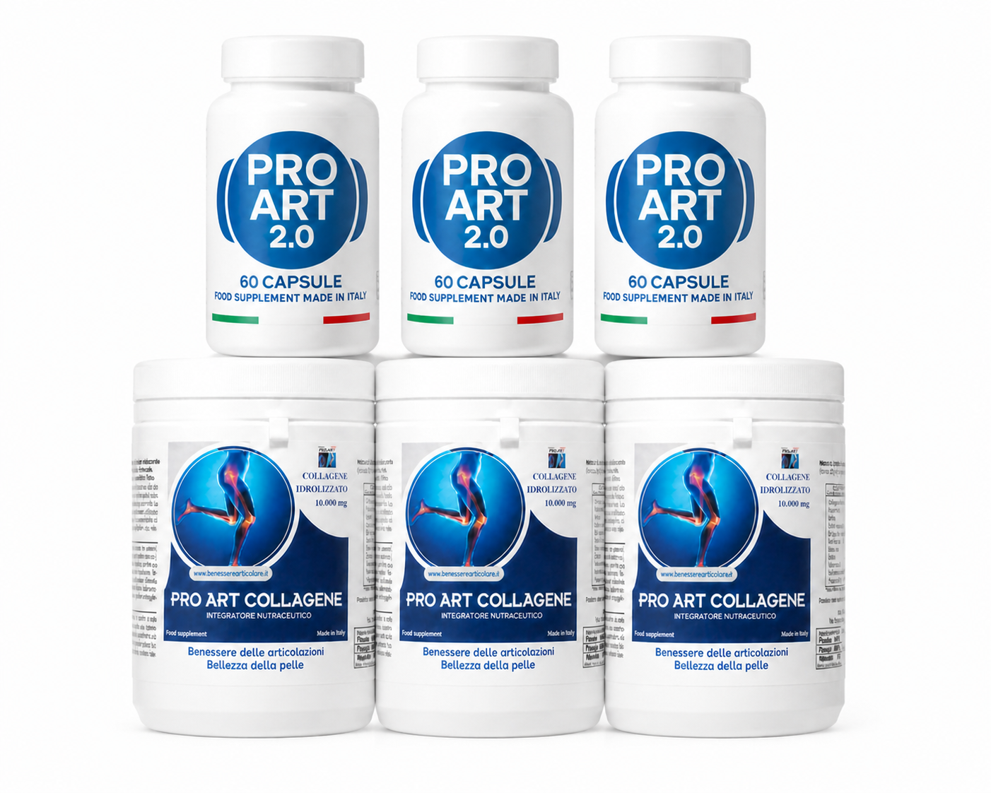 PRO ART 2.0 Capsule + Collagene Marino 10.000 mg – Kit Articolazioni 3 Mesi